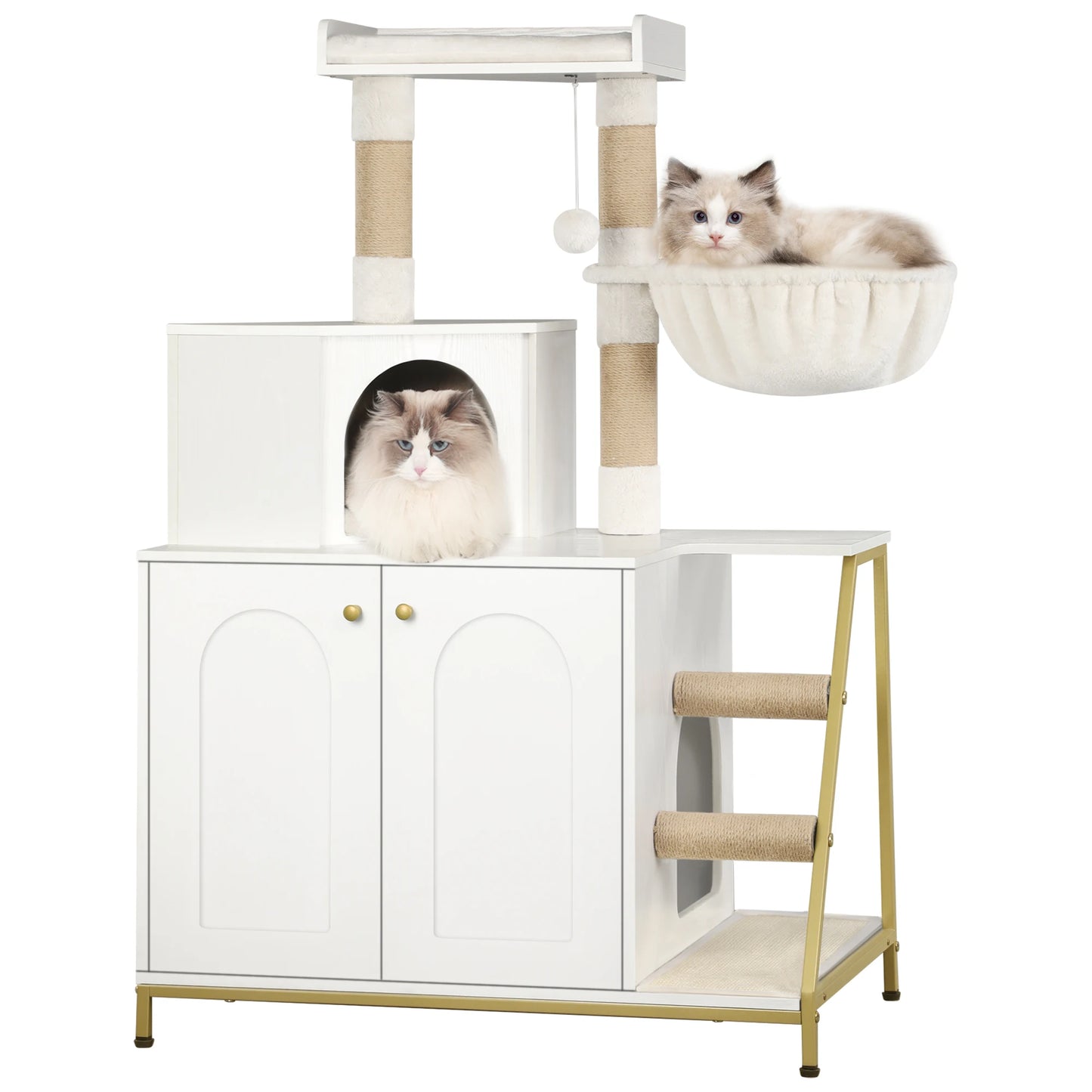 Zoom sur le griffoir en sisal du CATZENHOME™ avec un chat tigré