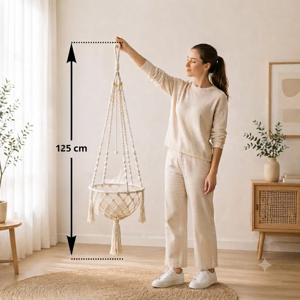 femme debout tenant en main le hamac pour les dimensions du gravity-cat