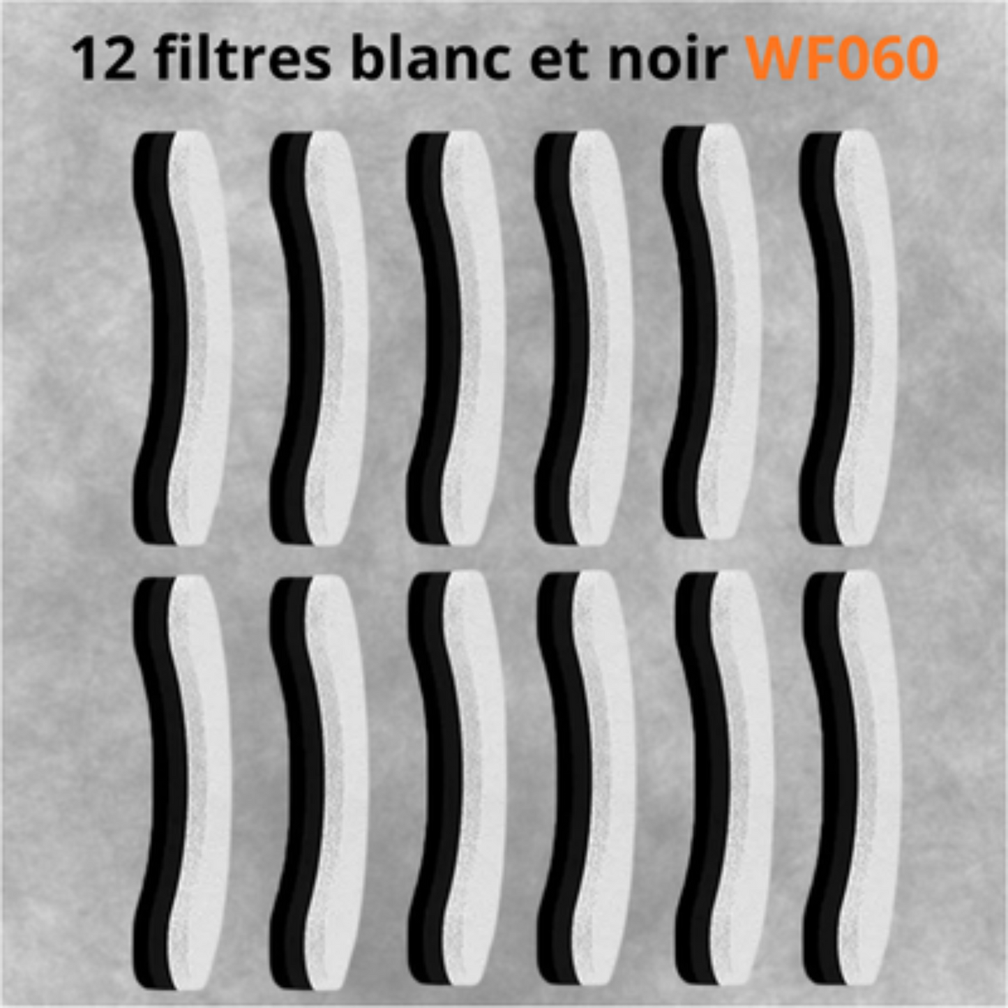 lot de 12 filtres noirs pour fontaine our chats