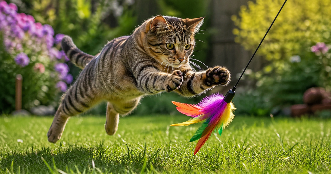 chat qui s'amuse à l'exterieur