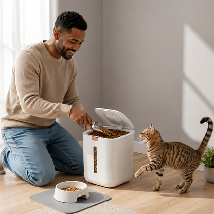 Boite à croquettes pour Chat