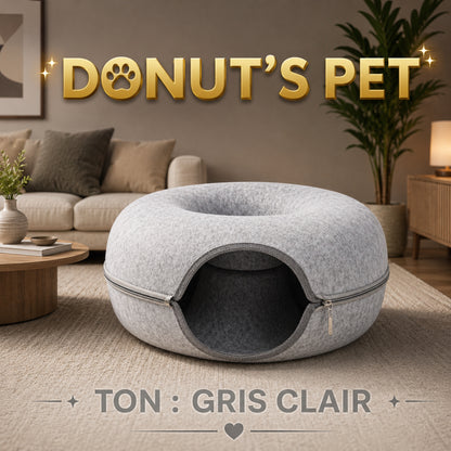donut's pet le cocon de vos félin en gris clair