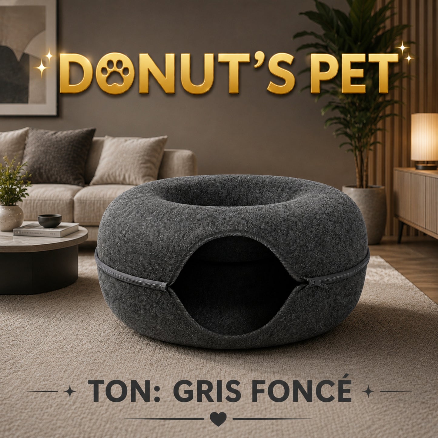 donut's pet le cocon gris foncé