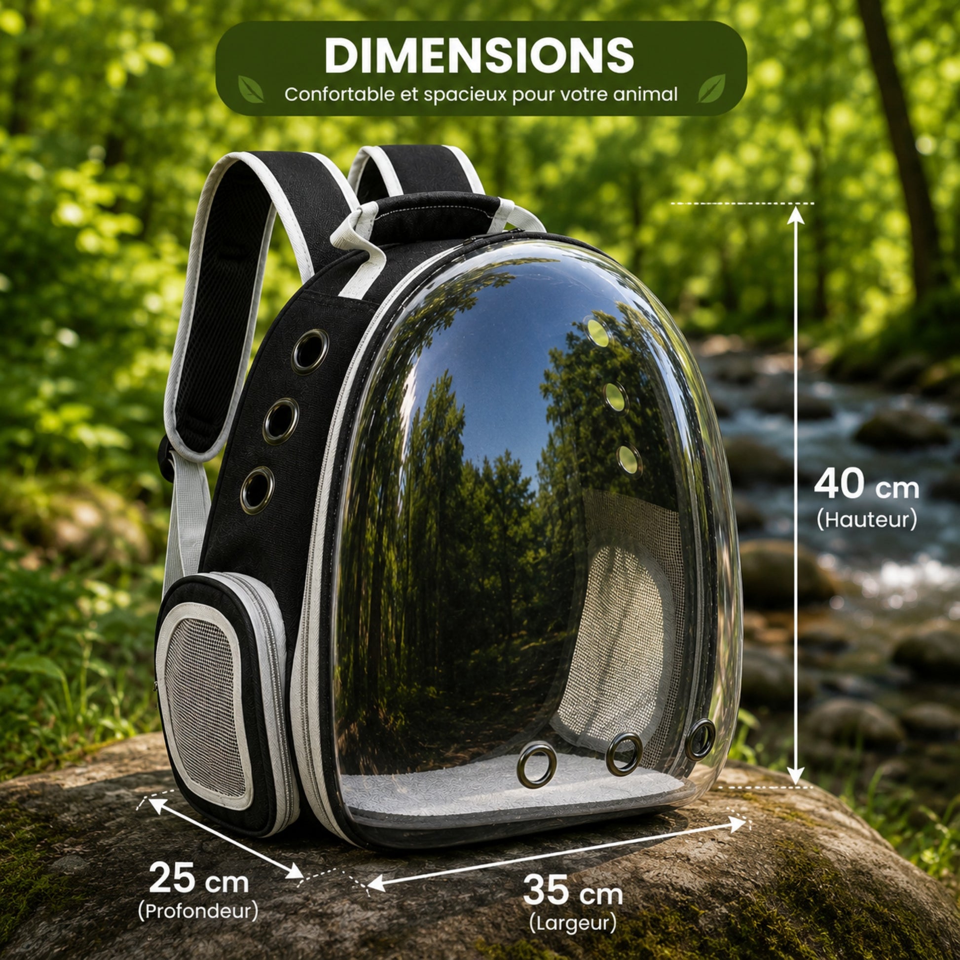 dimensions du cat-bag noir