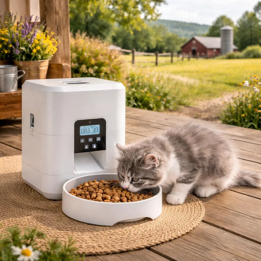  Distributeur WiFi pour chat avec écran LCD et double alimentation