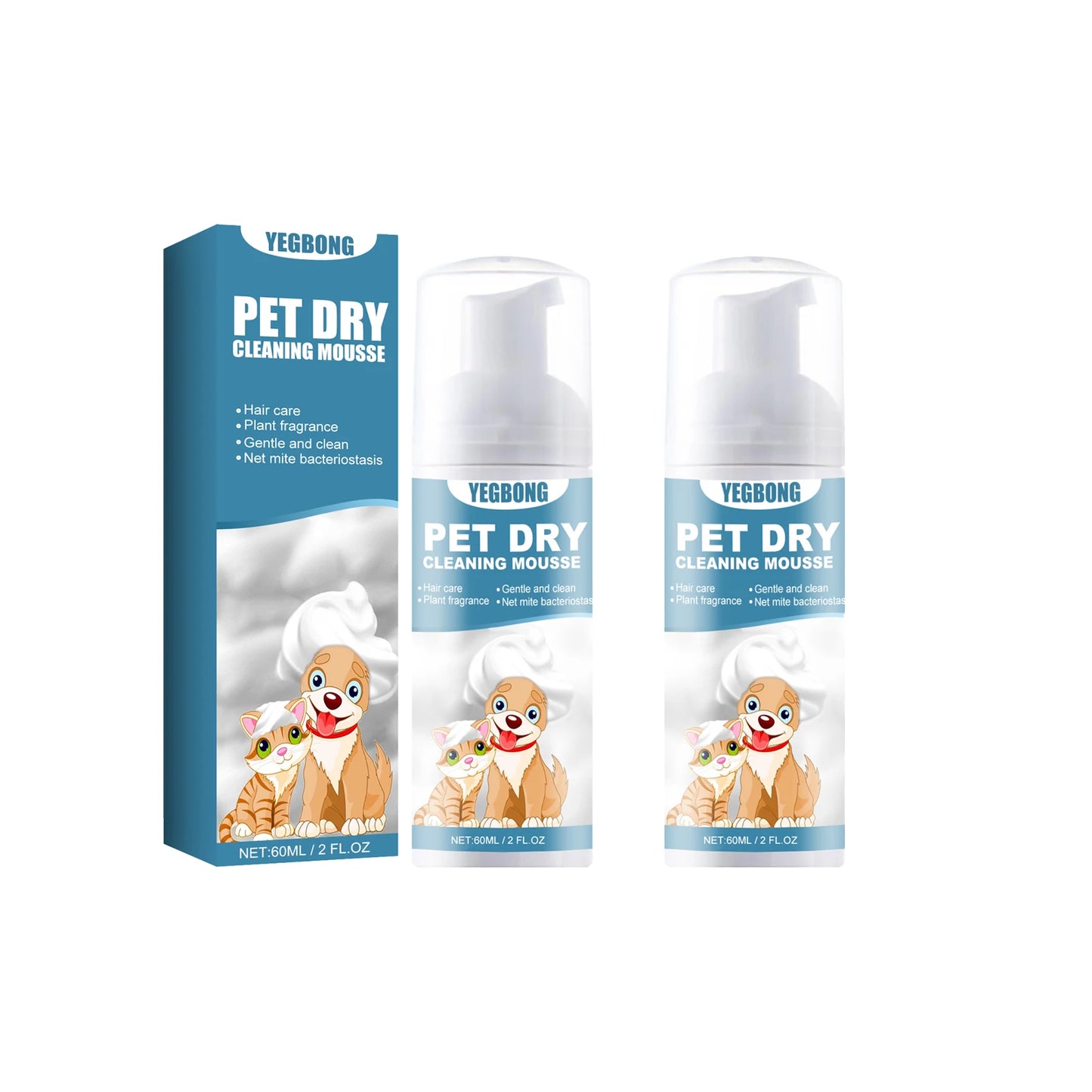 Shampooing Sec pour Chats LAVSANZO Sans Rinçage pour Peaux Sensibles.