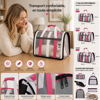 Votre chat déteste la cage. AIRGO™ — Le sac de transport respirant et pliable.