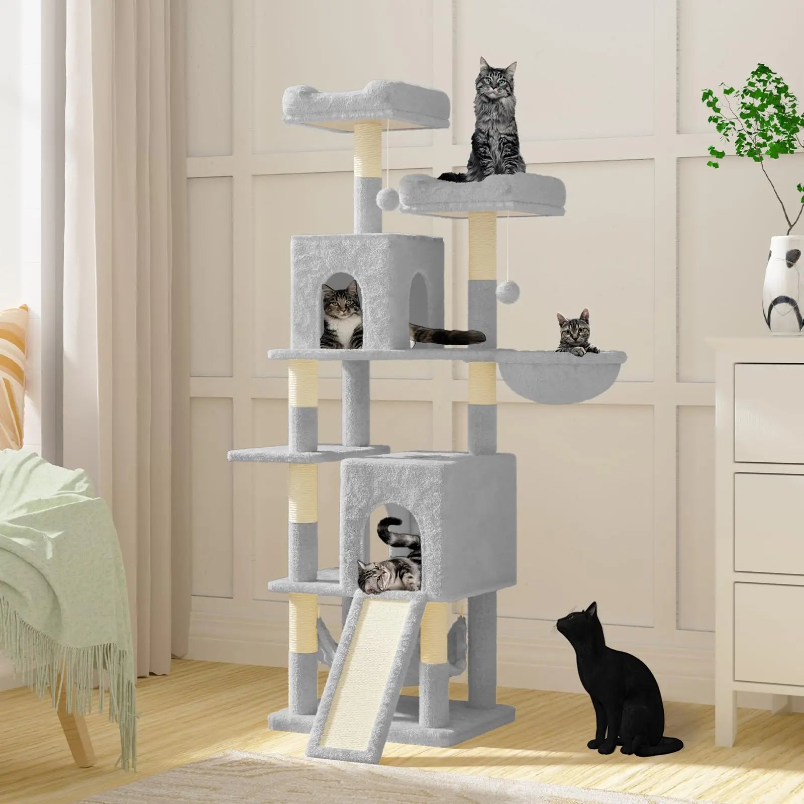 présentation arbre à chat xxl gris clair
