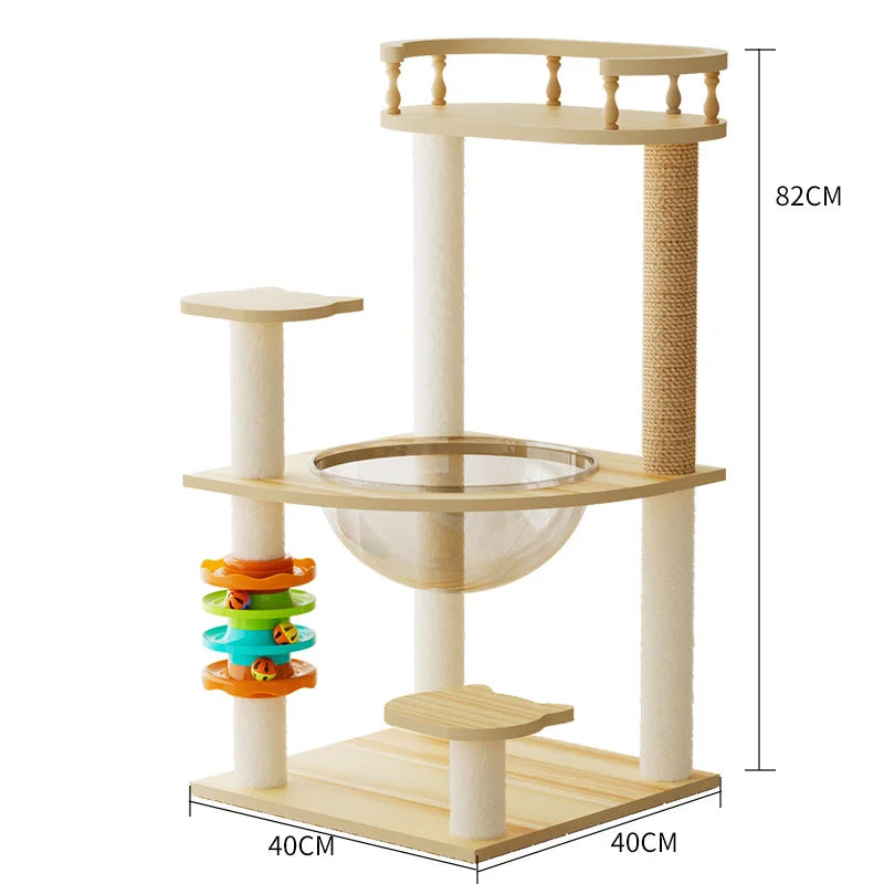 dimensions arbre à chat en bois CAT-WOOD de 82 cm
