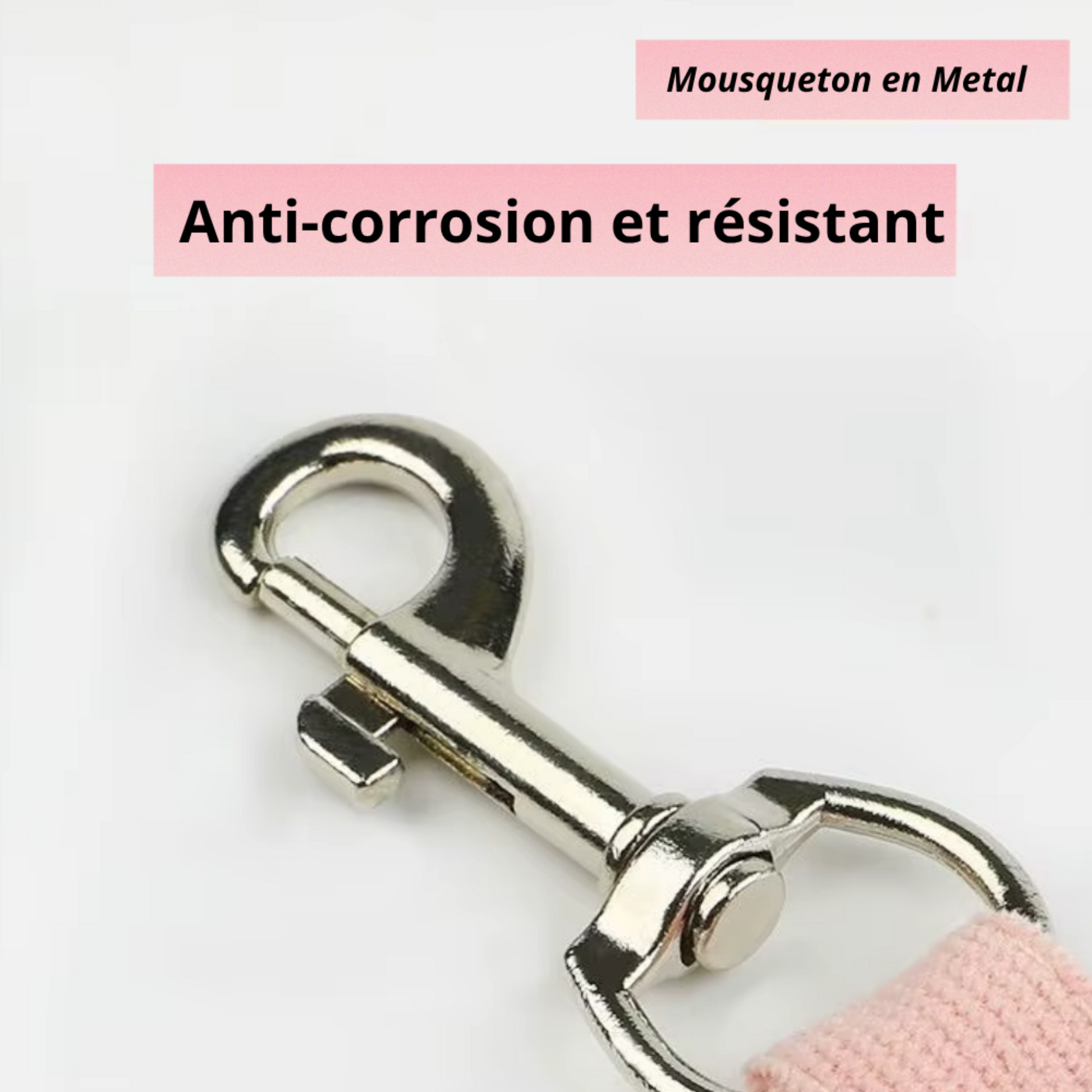 attache facile avec mousqueton en acier