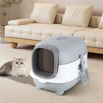 bac a litiere gris pour chat