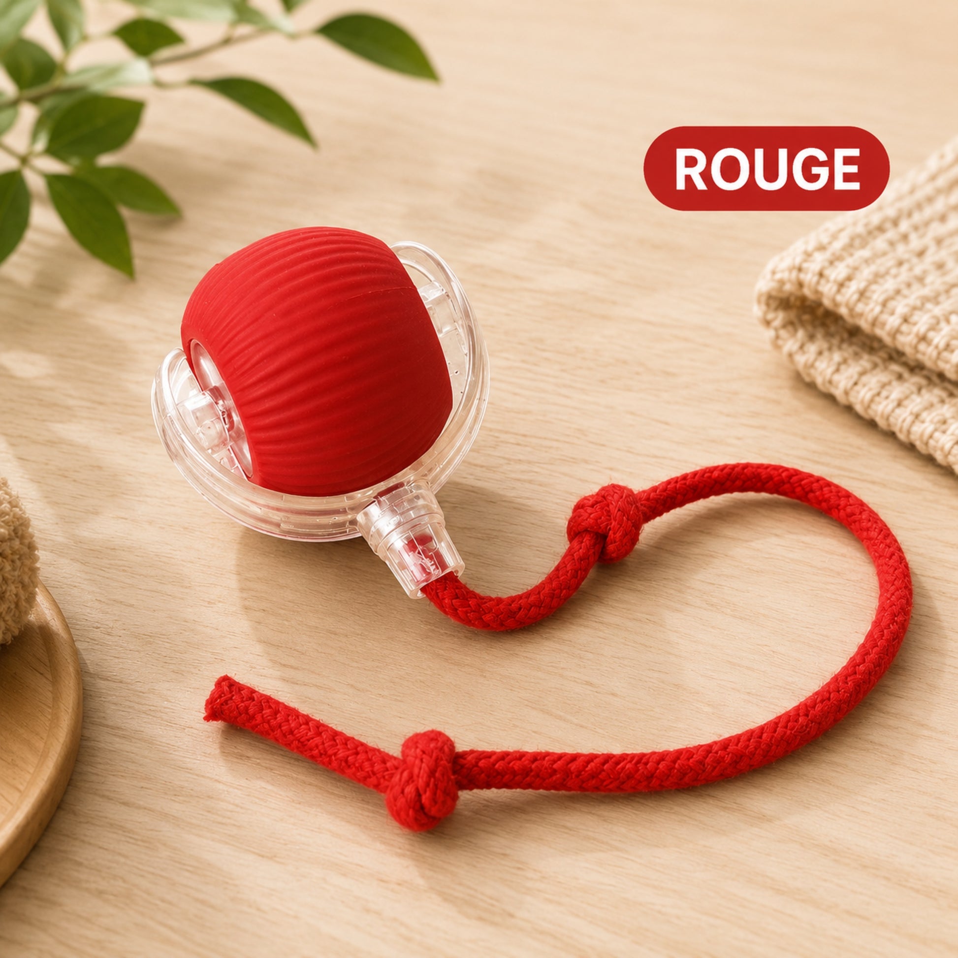 balle pour chat rouge