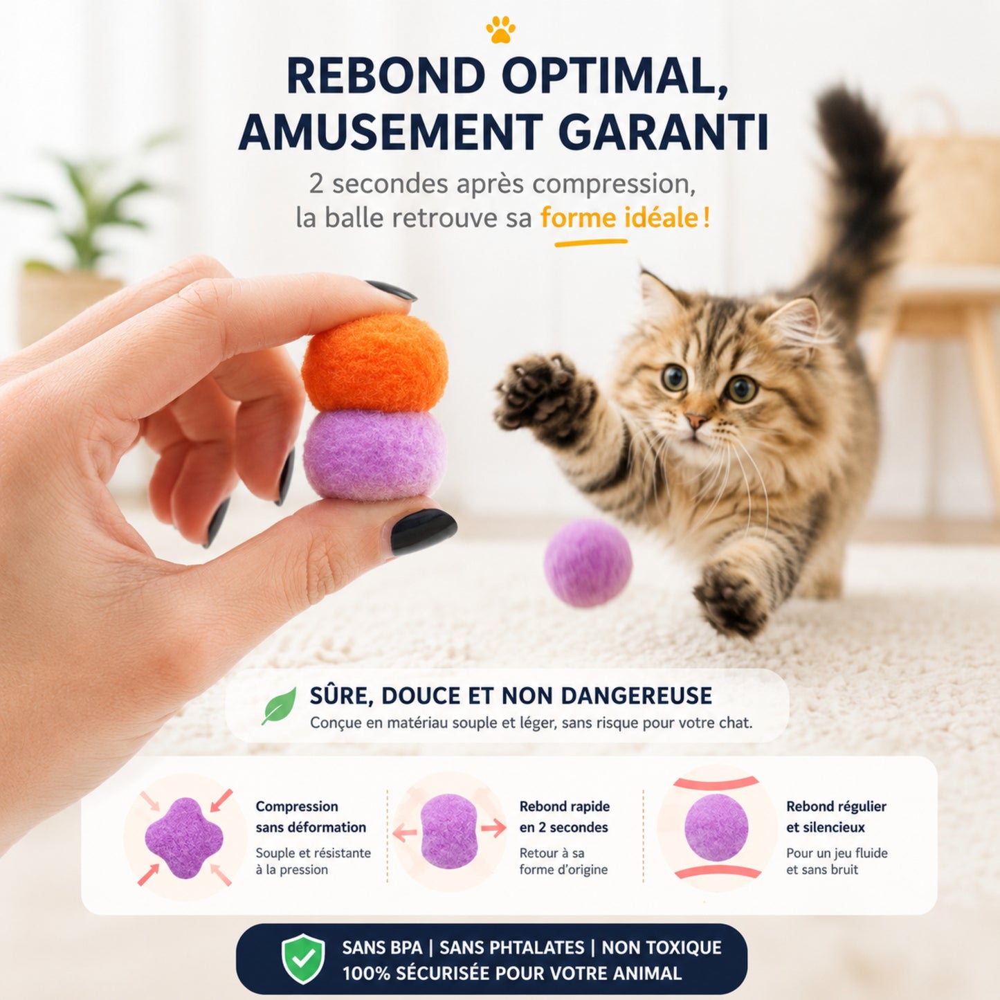 balles inoffensives pour le chat