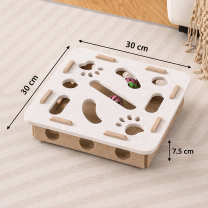 boite à puzzle pour chat blanc