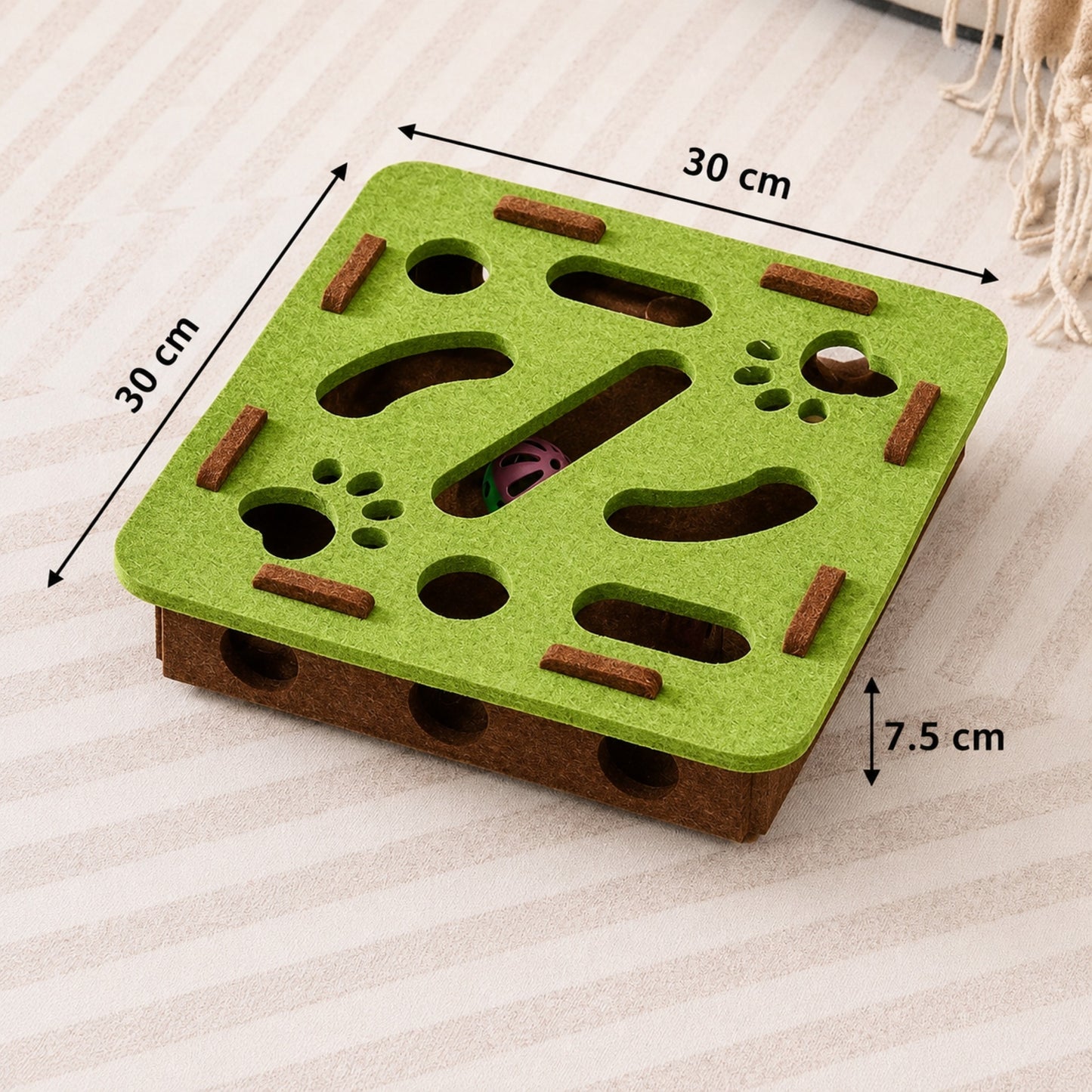 boite à puzzle pour chat vert