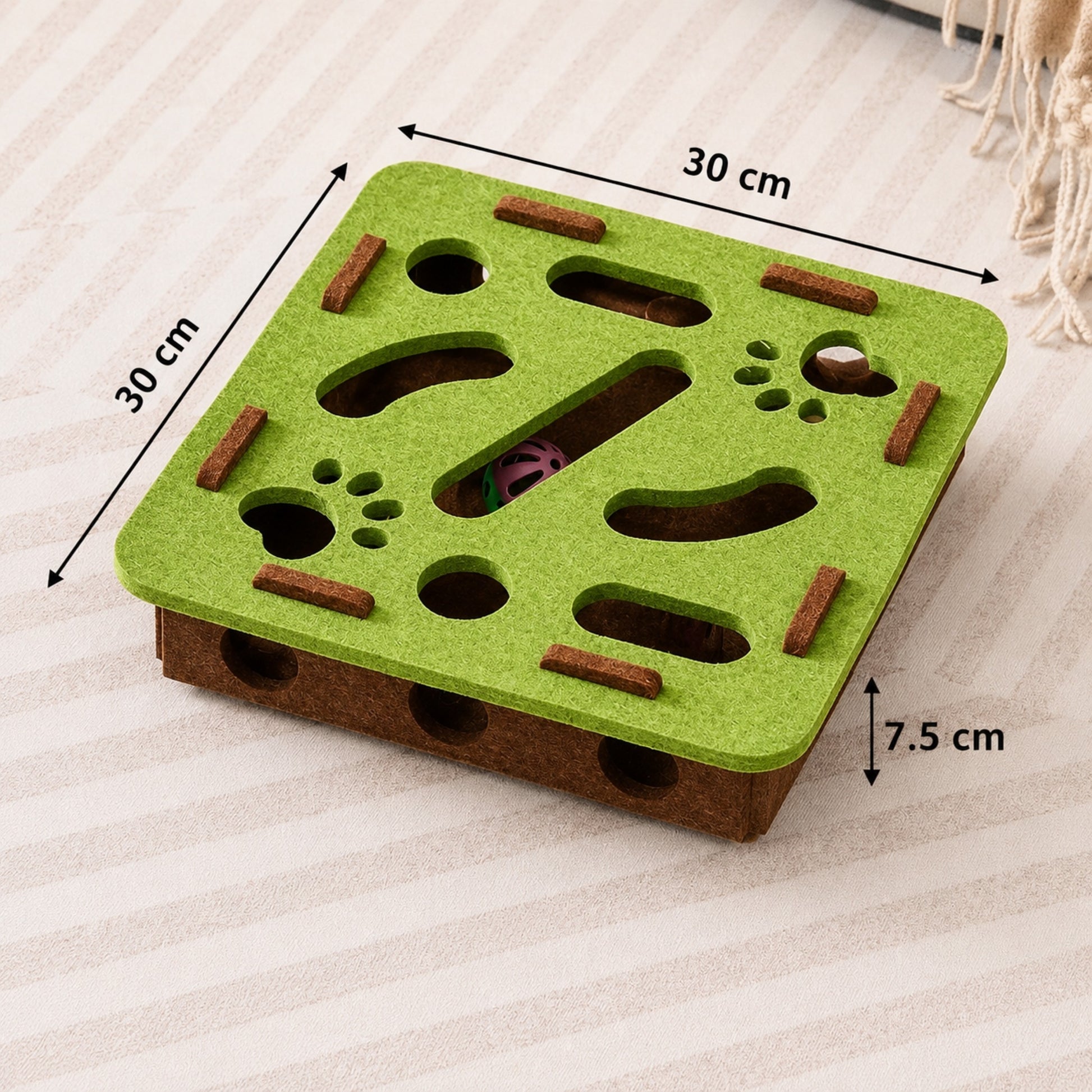 boite à puzzle pour chat vert