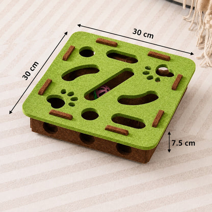 boite à puzzle pour chat vert