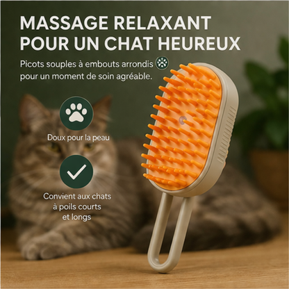 Massage relaxant pour un chat heureux avec BRUSH-NETT™