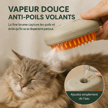 Vapeur douce anti-poils volants de la brosse BRUSH-NETT™
