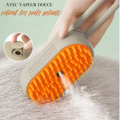 Vapeur douce et picots silicone de la brosse BRUSH-NETT™ pour chat