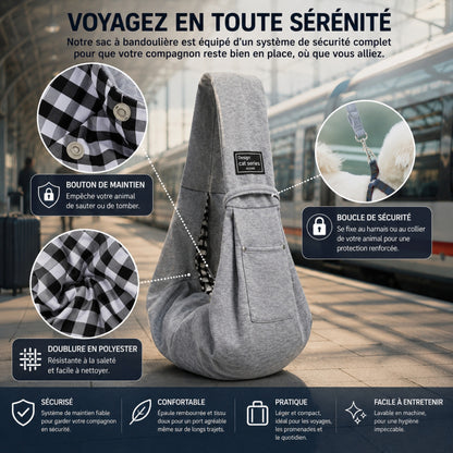 CÂLIN'GO™ - Sac bandoulière compatible chat, chaton et petit chien jusqu'à 8 kg