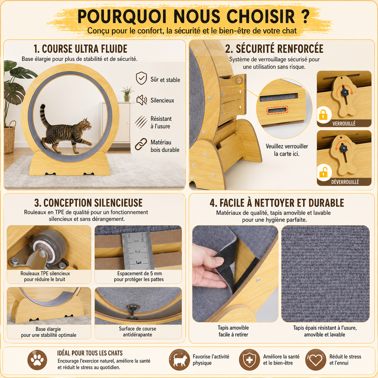 JOGGY-CAT™ — Roue d'Exercice pour Chat