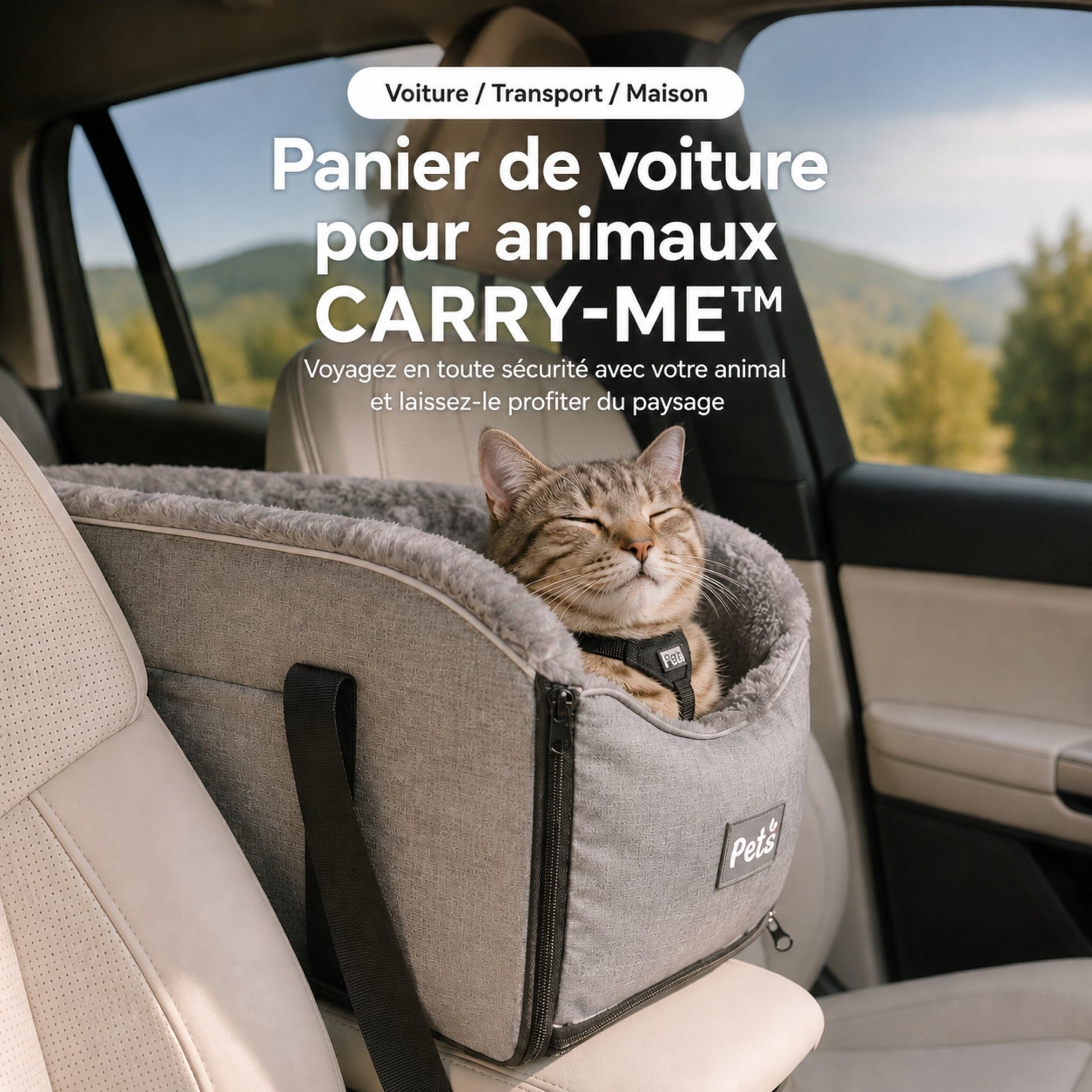 CARRY-ME™ — panier de voiture pour animaux, transport et maison