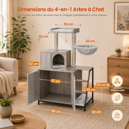 Chat utilisant le griffoir en sisal naturel du CATZENHOME™