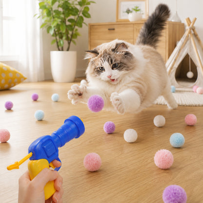 chat qui joue a pounce-ball
