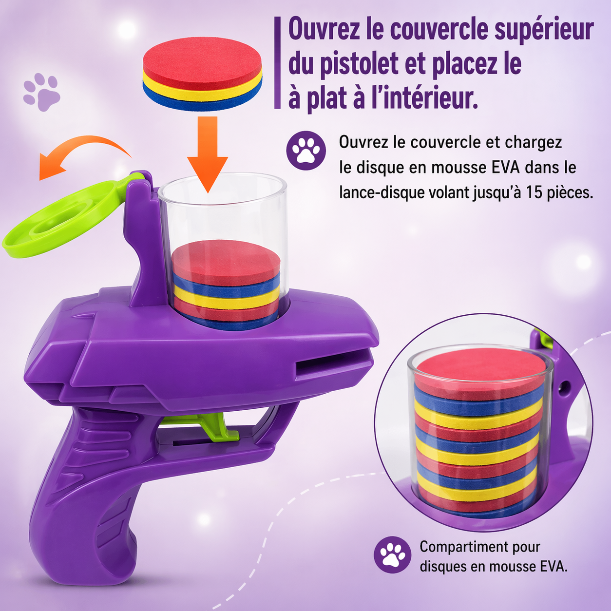 comment recharger son pistolet avec les disques en mousse