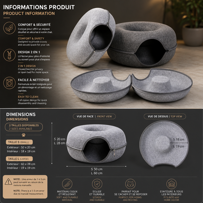 donut's pet les dimensions du produit pour chat