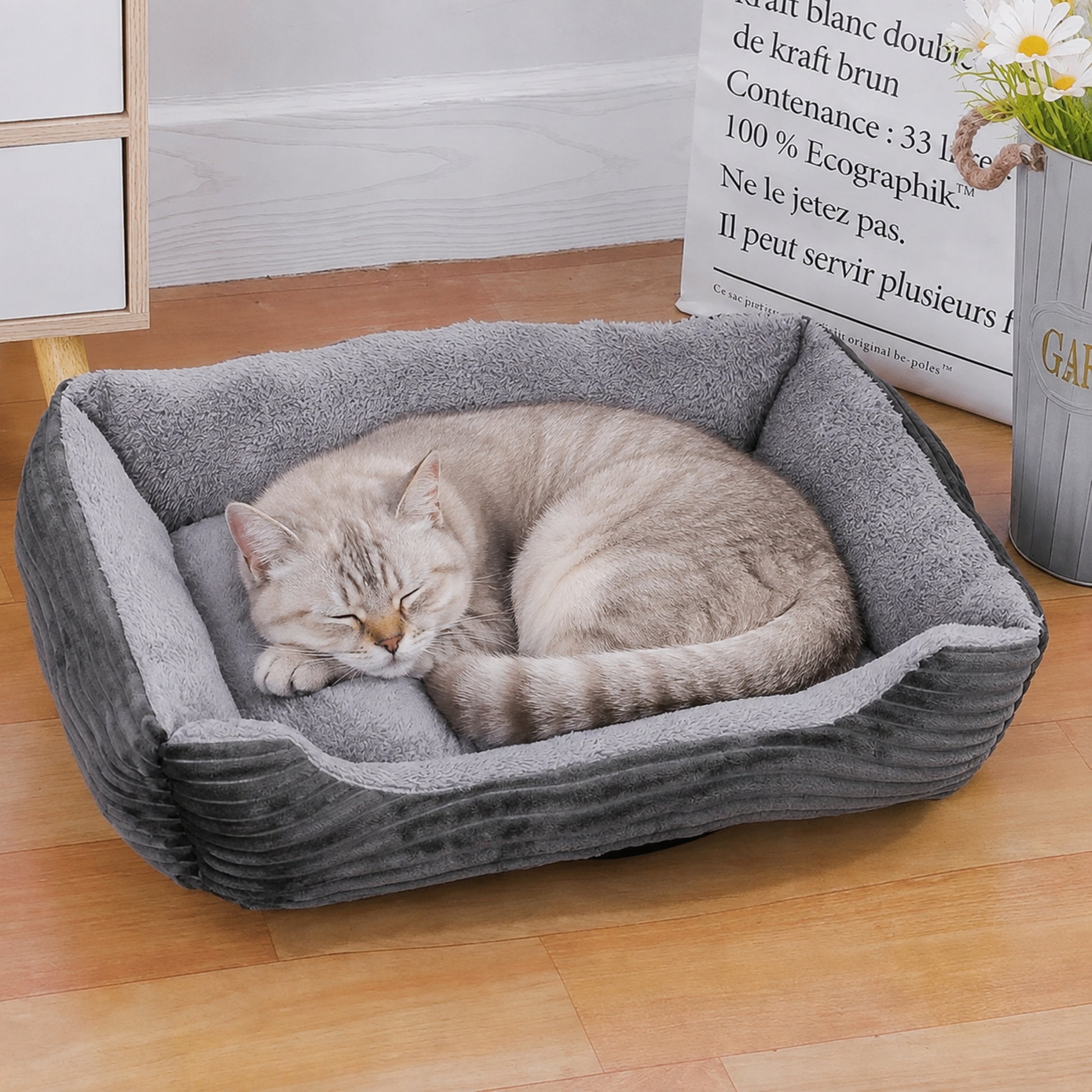 DOUX'NIL™ chat gris qui dort