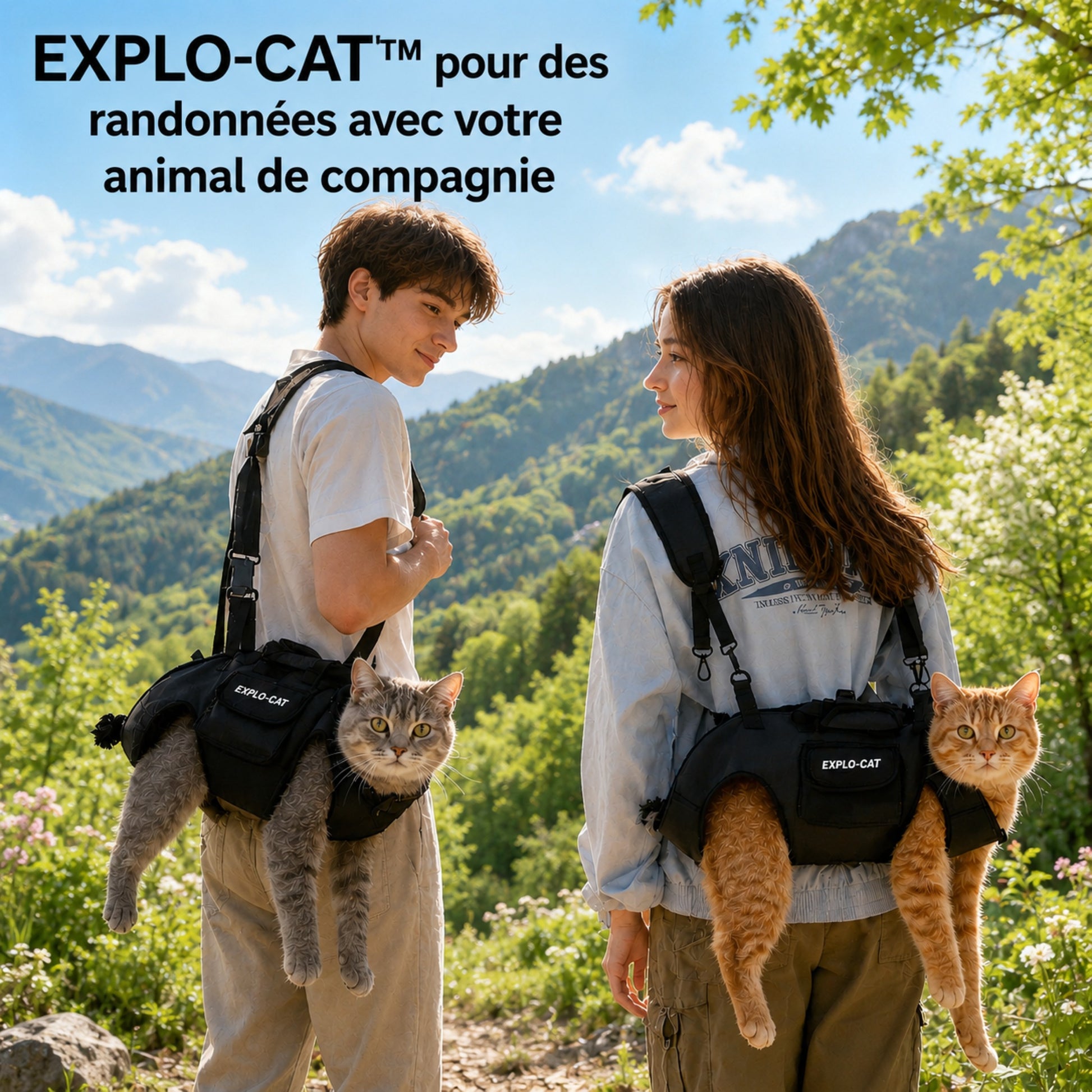 EXPLO-CAT™ — Sac de transport pour chat en randonnée avec son compagnon