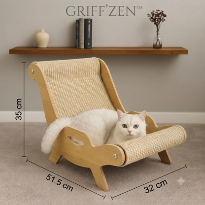 dimensions du fauteuil griffoir GRIFF'ZEN™ en sisal naturel