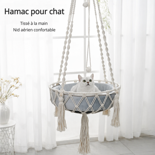 hamac pour chat tissé manuellement style bohémien