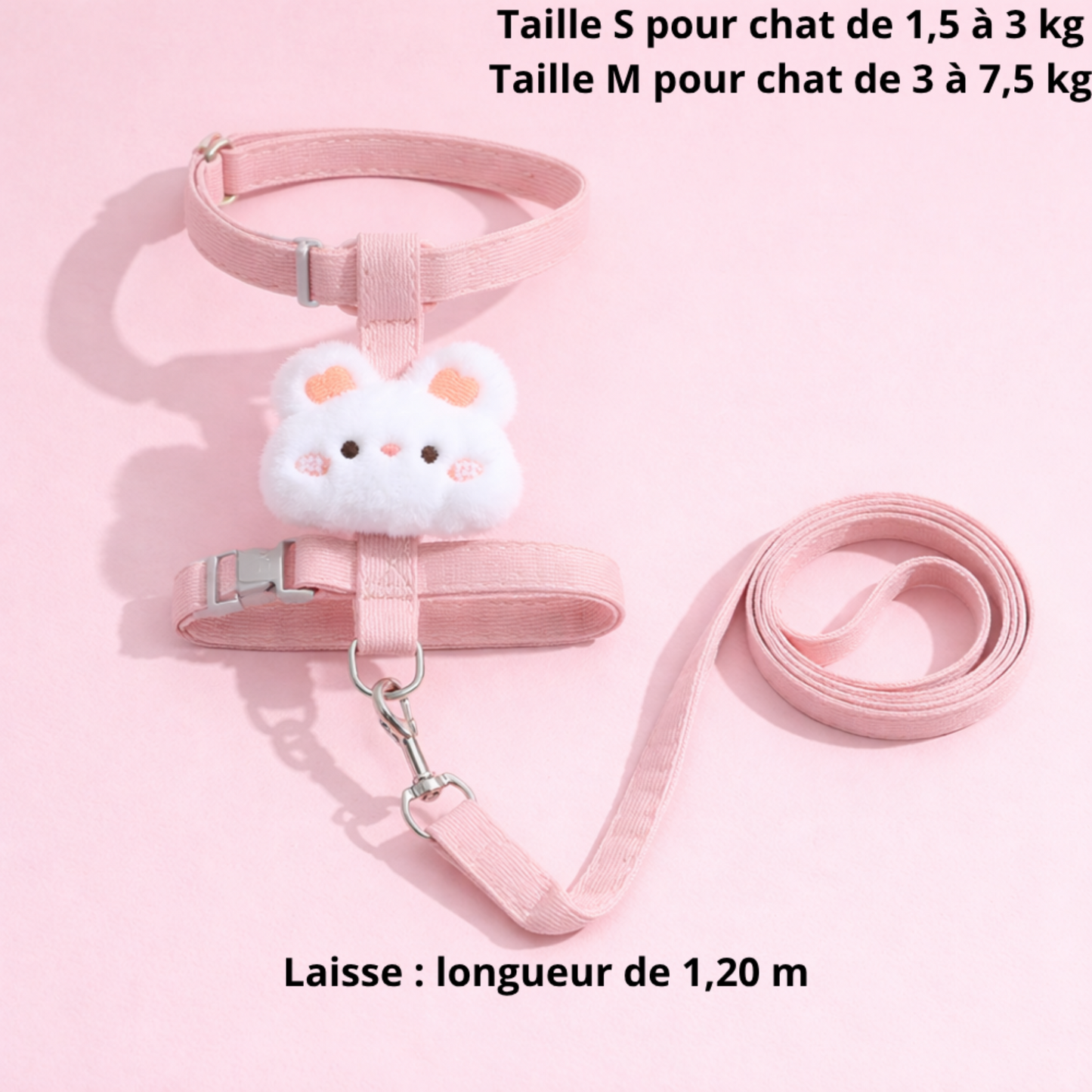 harnais rose pour chat