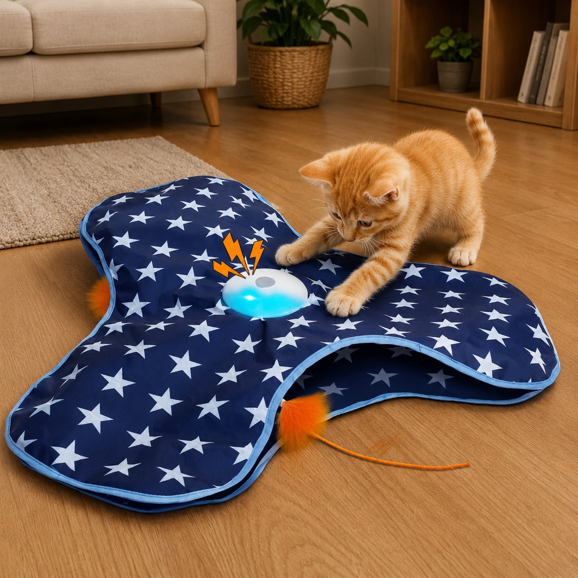 jouet automatique 3 modes baguette plumes chat