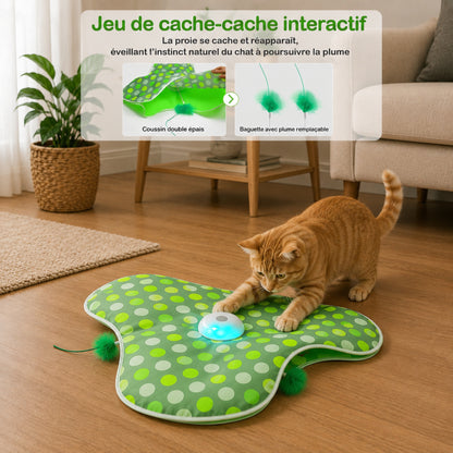chat qui chasse la plume jouet automatique