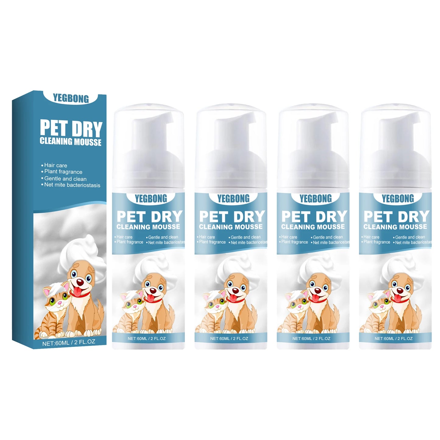 "Shampooing sec LAVSANZO – lot de 4 flacons 60ml sans rinçage"