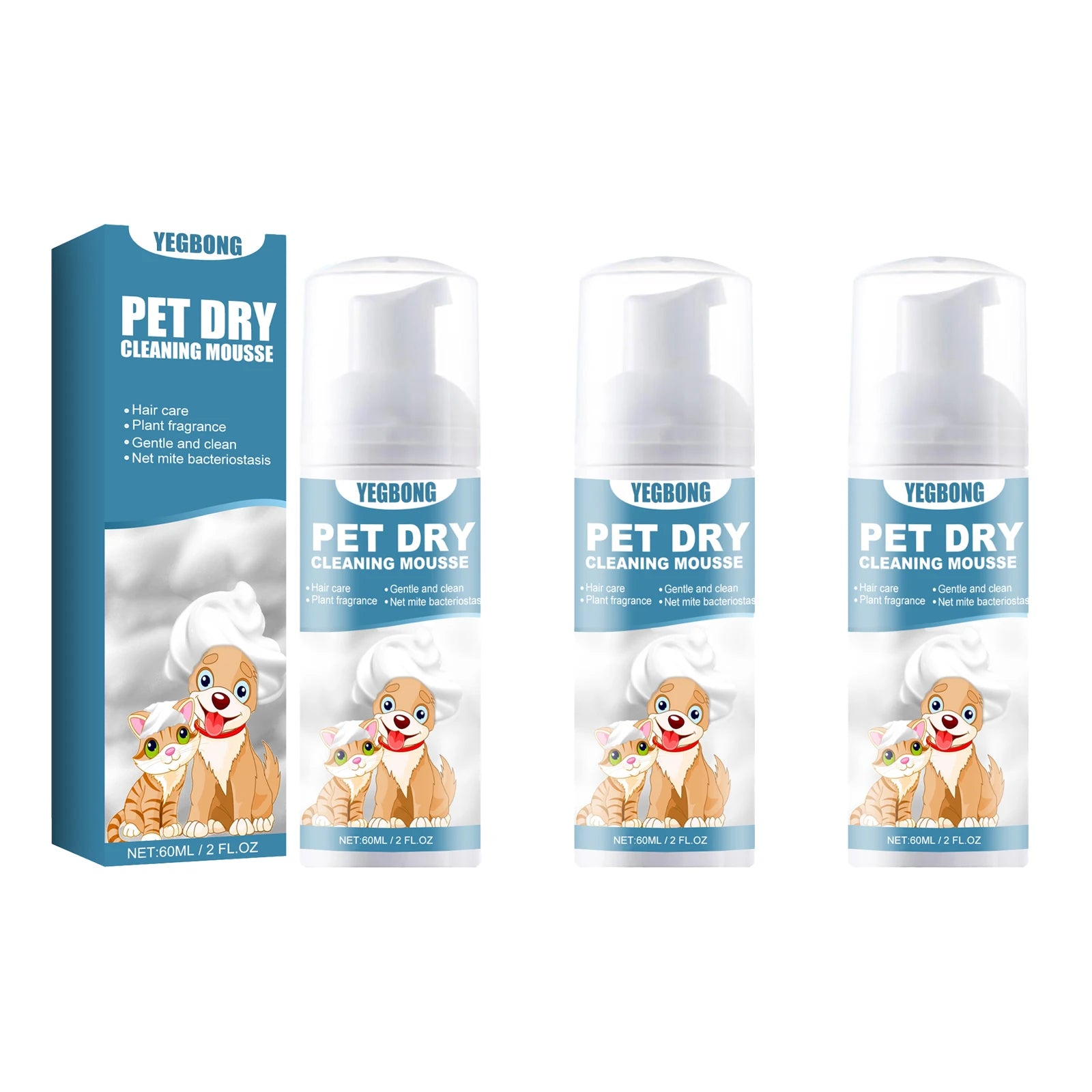 lot de trois flacon de shampoing sec