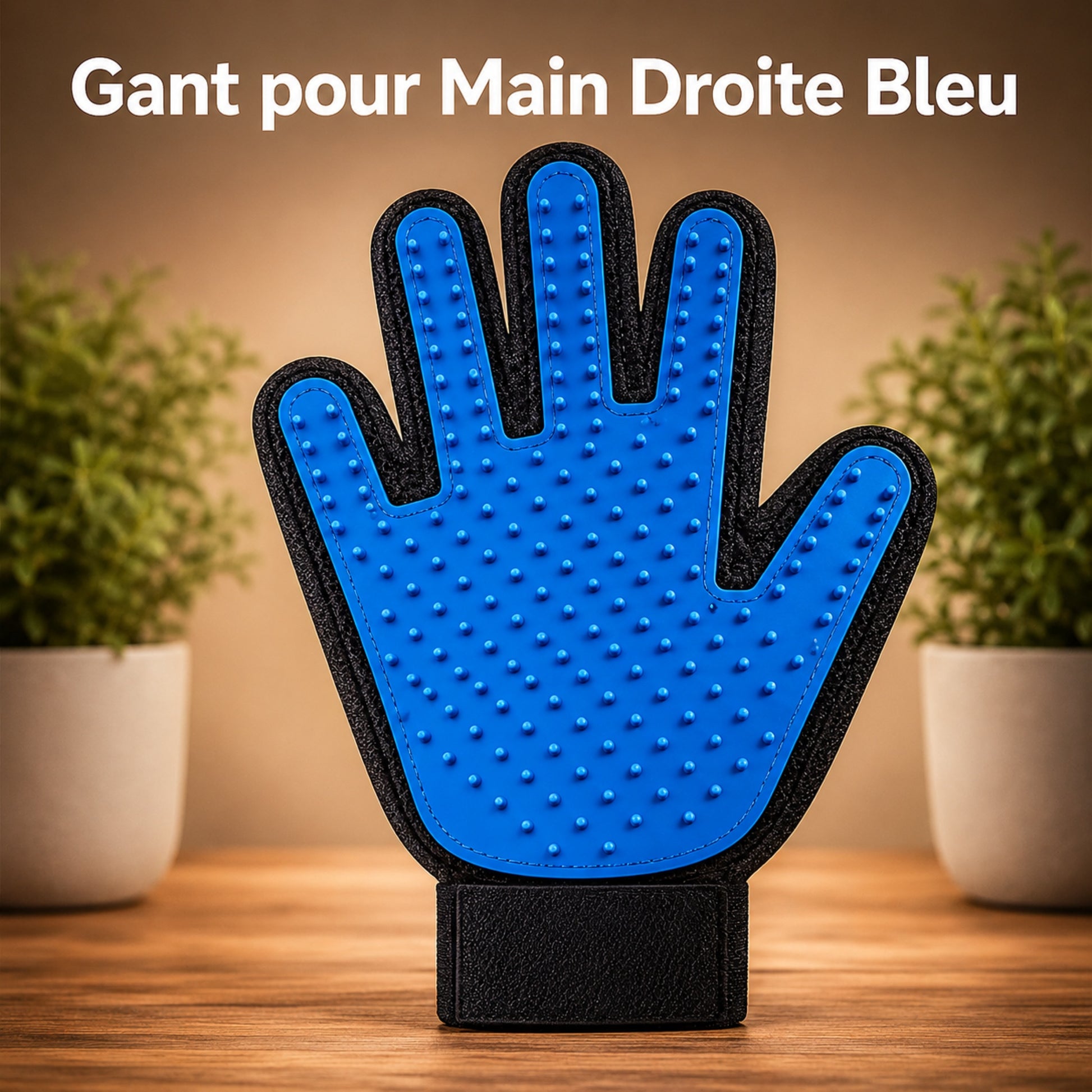 MASSOGLOVE™ gant de toilettage main droite coloris bleu