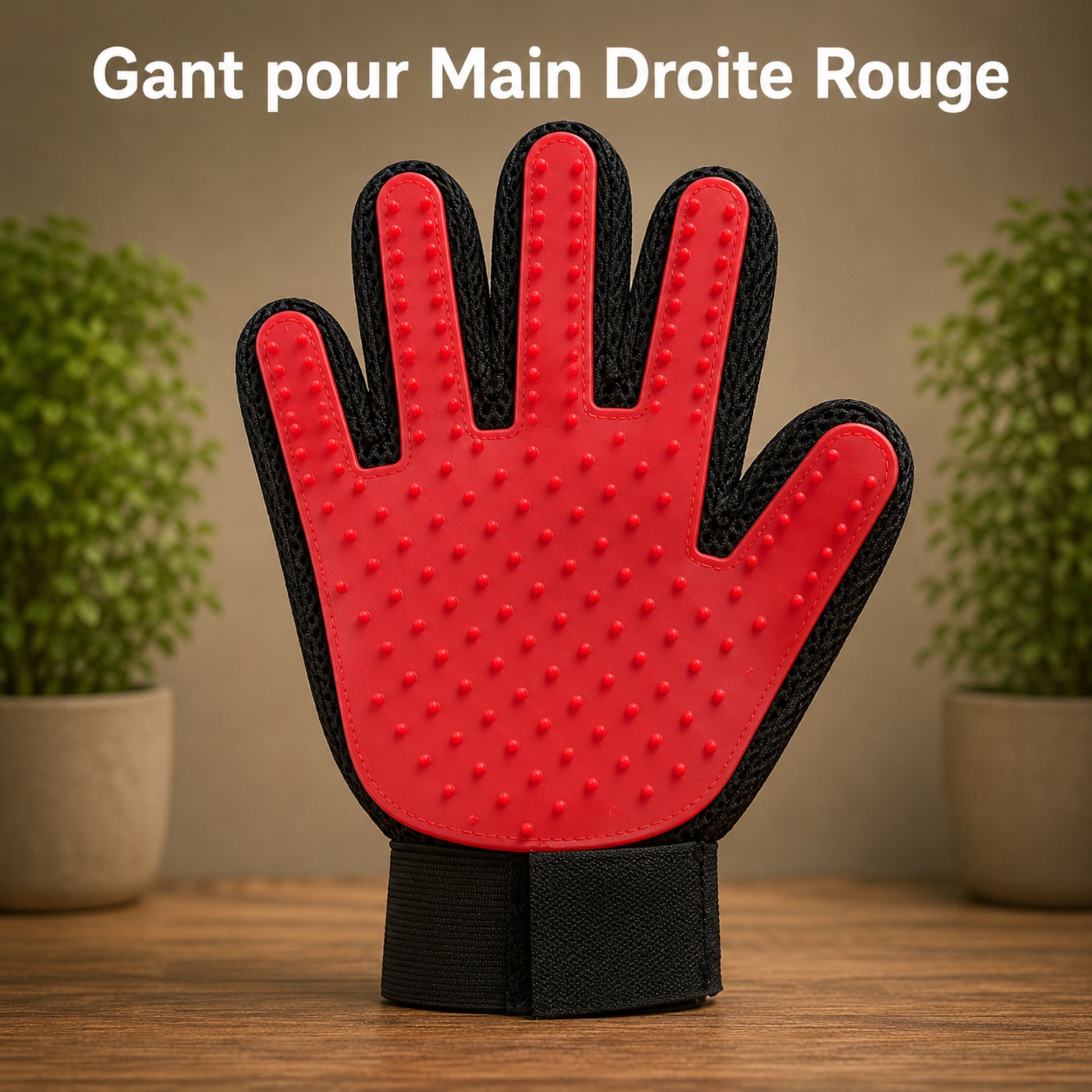 MASSOGLOVE™ gant de toilettage main droite coloris rouge