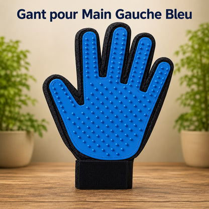 MASSOGLOVE™ gant de toilettage main gauche coloris bleu