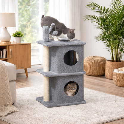 arbre à chat dans un salon moderne