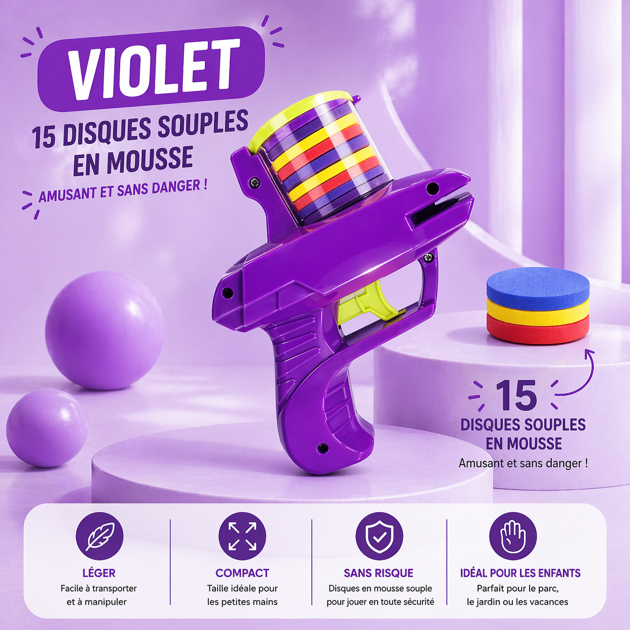 pistolet jouet violet