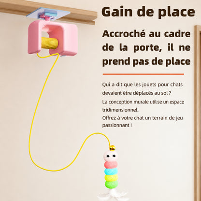 Chat d’intérieur stimulé par le jouet baguette automatique POMPOMCAT