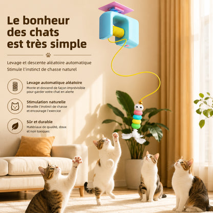 Contenu de la boîte POMPOMCAT : baguette électrique, 2 pompons et batterie incluse