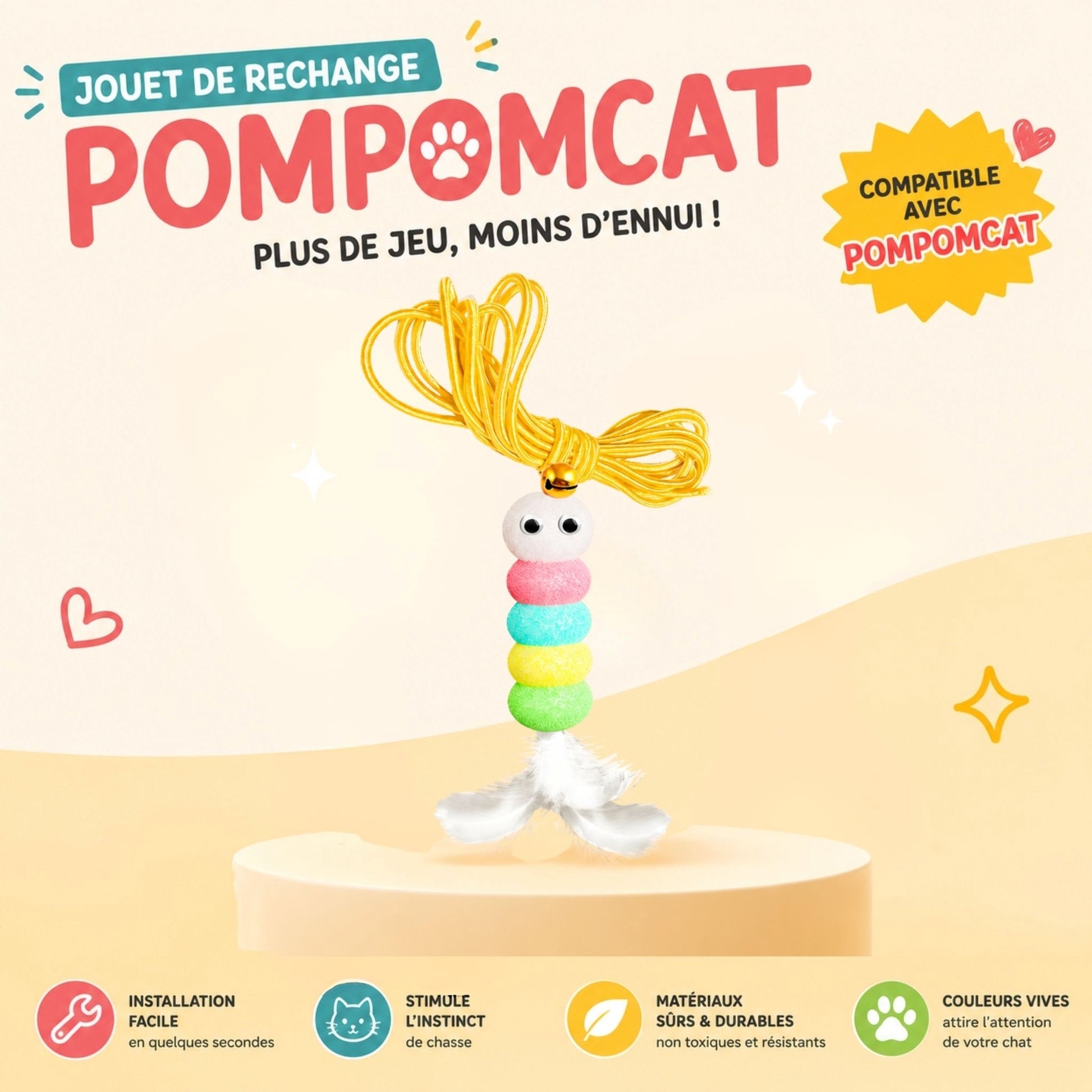 Détail du pompon électrique automatique du jouet POMPOMCAT