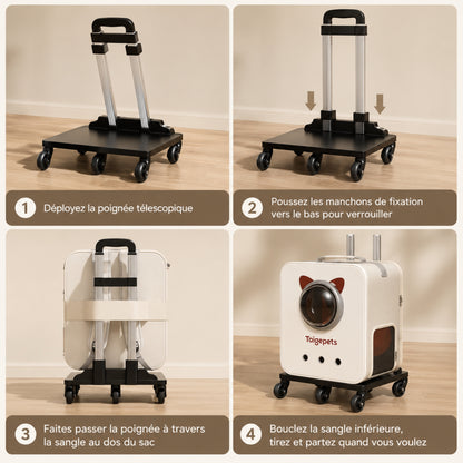 ROLL-CAT™ — Guide d'installation de la poignée télescopique valise chat