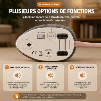 contenu boîte souribot – câble usb-c et souris interactive chat inclus
